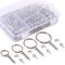 Swpeet Kit di 300 Anelli Portachiavi - 100 Con Catena, 100 di Salto, 100 Perni a Vite per Gioielli - 3/5, 4/5, 1, 6/5 Pollici