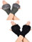 Boao 2 Paare Fingerlose Winter Handschuhe Kurze Touchscreen Handschuhe Daumenloch Handschuhe Gestrickte Warme Handschuhe mit Kunstpelz zum Weihnachten Valentinstag (Schwarz und Dunkelgrau)