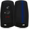kwmobile Coque clé de Voiture Compatible avec BMW (Keyless Go Uniquement) 3-Bouton Accessoire clé Voiture - Protection étui Souple en Silicone - Bleu-Noir