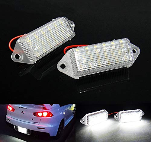 RZG 2x LED Licence Number Plate Light White Canbus For 2003-17 Mits Lancer EVO VIII IX X
