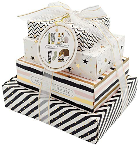 Adventskalender für Frauen - Wochenkalender - Hochwertige Körperpflege in 4 Geschenkboxen für Sie - mit zusätzlicher Überraschung von OnShop24