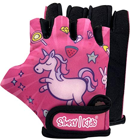 Fingerless Gloves Kids Bike Gloves for Balanced Bike Mountain Riding - Fingerless Toddler Kids Cycling Glove with Extra Protective Cushions for Girl Boy