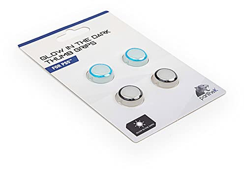 Panthek Thumb Grips GLOW In The Dark PS5, copri levette Playstation 5, si illuminano al buio, bicolore in silicone