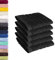 Lavea 5er Set Gästehandtücher 30x50 cm – Weiche und Saugstarke Gästetücher aus 100% Baumwolle, Frottierserie Elena – Waschbar und Strapazierfähig - Schwarz