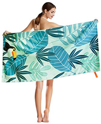 CHARS Mikrofaser Strandtuch Groß 79×155cm Schnelltrocknend Hamamtuch Kompakt Saunatuch Badetuch Sandfreie Handtuch Reisehandtuch für Strand Schwimmen