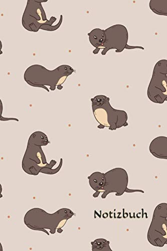 Notizbuch: Otter Notizbuch | 6x9 Zoll DIN A5 | 100 Seiten liniert | Mader Notizheft | Fischotter Tagebuch | Tier Schreibheft