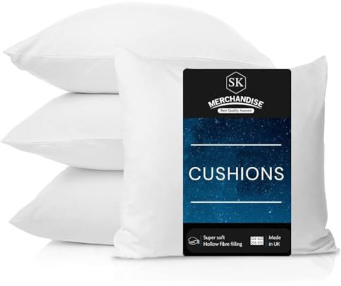 SK MERCHANDISE Pack of 4 (45 x 45 cm) Hollowfibre 18 Inch Square Cushion Pads Insert Inner Fillers Anti-Allergy