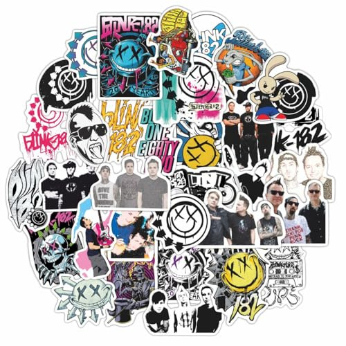 Aufkleber für Erwachsene, Rockband Stickers Skateboard, 35 Stück Stark haftend und Wasserdicht Decals, Gitarre und Laptop Decals für Teens, Geschenke für Frauen & Männer