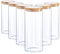 Argon Tableware Scandi Storage Jars with Wooden Lids - 1500ml - 6 Pack - Modern Round Organisation Container Glass Jar for Kitchens, Pantry, Bathrooms, Utility Rooms