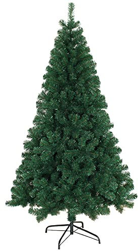 WmHeoo2077 Árbol de Navidad Artificial Picea,árbol de Navidad con Soporte Abeto Artificial decoración,Adornos navideños, pie de Hierro encriptado de Lujo árbol de Navidad-Green_4M