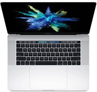 2017 Apple MacBook Pro Touch with Intel 2.8 GHz Core i7 Chip (15-inch, 16GB RAM, 512GB SSD Storage) (QWERTY US) - Argento (Ricondizionato)