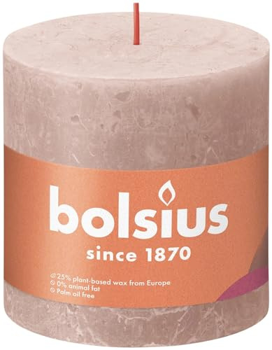 Bolsius Rustikale Blockkerze 100/100 Rosa