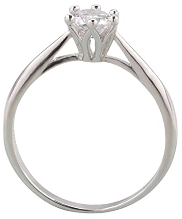 Musihy Promise Ring, Eheringe Solitär Ring Zirkonring 6 Krappen Zirkonia Weiß Ringgröße 60 Mama Geschenk
