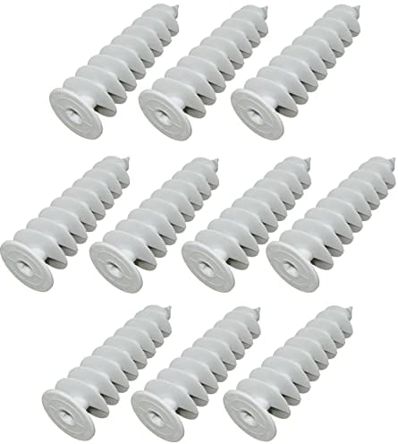 AERZETIX - C57880 - Lot de 10 Chevilles hélicoïdales Ø8x85 mm pour fixation dans isolation polystyrène polyuréthane EPS XPS - pour vis 4.0-4.5 mm - diamètre de la tête 25 mm - en plastique