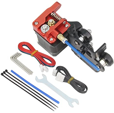 Zeberoxyz Upgrade Direct Drive Support Aluminiumplatte mit 3 Stück Riemenscheiben mit Einzelextruder mit Schrittmotor-Kit für Ender3 V2/Pro CR10 (Einzelextruder-Support+Motor-Kit)