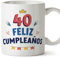MUGFFINS Tazas 40 Cumpleaños - En Español - ¡Feliz Cumpleaños! - 11 oz / 330 ml - Regalo original y divertido
