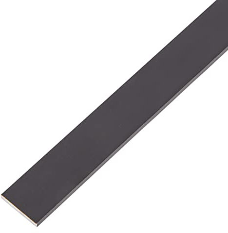 Alberts 489373 Profilé Plat | Aluminium anodisé Noir | 1000 x 20 x 2 mm