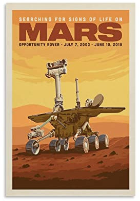 Vintage-Weltraum-Poster, Mars Opportunity Rover, dekoratives Gemälde, Leinwand, Wandposter und Kunstbild, Druck, modernes Familien-Schlafzimmer, Dekor-Poster, 40 x 60 cm