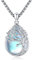 Eusense Arbre de Vie Collier en Argent Sterling 925 Pierre de Lune Pendentif Chaîne Souvenir Bijoux Cadeaux pour Femmes Filles