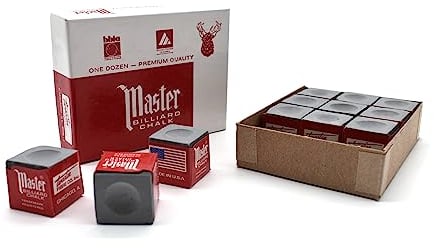Billard Zubehör Billardkreide Billard Chalk Tweeten Master, 12er Pack, in 7 Verschiedene Farbvarianten (Grau)