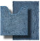BOANKODU Badezimmerteppich-Set, ultraweich, saugfähig, Chenille, Badezimmerteppich, rutschfeste Badematten, waschbar, Badezimmermatte (50,8 x 81,3 cm + 50,8 x 50,8 cm U-förmig), Nebelblau, 2-teilig