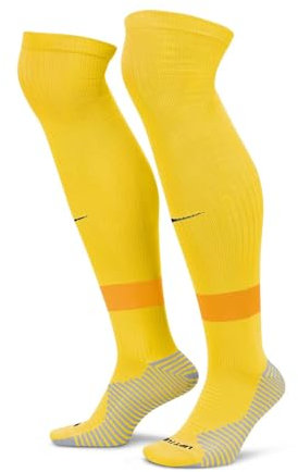 Nike U NK Strike Kh-Wc22 Team Chaussettes, Tour Jaune/University Or/Noir, L Mixte