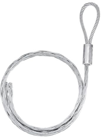 sourcing map Cable Pulling Grip 1.05m/3.4FT/41.34 Inch Wire Mesh Puller Socks Grip Anti-Slip Single Head Galvanizing Steel Wire Grips Net Cover Smooth for 18-25mm/0.71-0.98 Inch Cable(Silver)