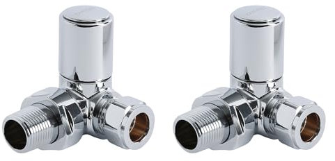 Milano Chrome Corner Heated Towel Rail Radiator Valves