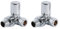 Milano Chrome Corner Heated Towel Rail Radiator Valves