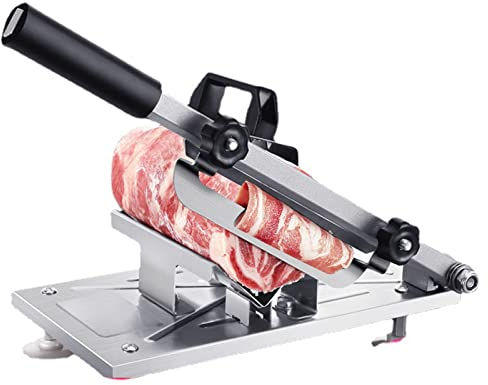 Household Stainless Steel Meat Slicer, Manual Meat Slicer, Frozen Meat Cutter, Roll Meat Slicer, Beef Mutton Sheet Slicing Machine, Silver