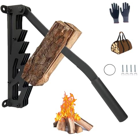 NOZEM Holzsplitter Kindling Log für Wand montiert Heizholz Montage Manuelle Montage Chipper Cracker Splitters Abdeckung Kinetic Splitting Drill Bit Splitter-Kindling Wedge, Regular Version