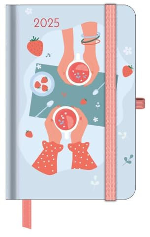 GreenLine - Diary Happy Vibes 2025 Taschenkalender, 10x15cm, Kalender im stilvollen Design, praktische Alltagsorganisation für persönliches & berufliches Zeitmanagement