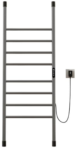 Scaldasalviette Elettrico Bagno, Termoarredo Elettrico Bagno da Terra Tipo Scala Grigio, 550×1300mm, 195W, Scalda Salviette da Bagno Elettrico, con Timer&Temperatura Regolabile -Gray Right
