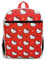 HELLO KITTY Large Canvas Backpack for Girls, School Bag with Large Front Pocket, Allover Red with Black Little Hearts Bookbag with Padded Back, Adjustable Mesh Straps and Water Bottle Slot