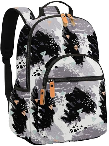 Leaper Ink printing School Backpack Water-resistant Kid's Backpack Bookbags Travel Bag Casual Bag Satchel Black