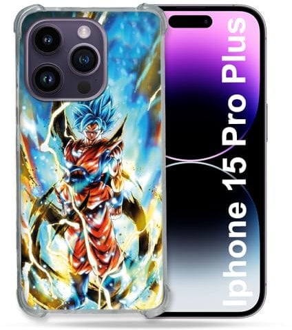 Cokitec Reinforced Case for iPhone 15 Pro Plus (6.7) Manga Dragon Ball Sangoku White