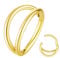 Popuhoops 20G 8mm Doppel Hoop Nasenring Gold 316L Chirurgenstahl Knorpel Ohrring Septum Schmuck Nahtlose Scharnierende Clicker Segment 20 Gauge Conch Daith Tragus Helix Rook Piercing Lippenring