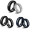 MeMeDIY Personalisierter Silikonring für Männer/Frauen Eingravierter Name/Symbol/Datum/Text Silikon-Paarringe Benutzerdefinierte Gummi-Eheringringe 5,7 mm/8 mm Breite -A