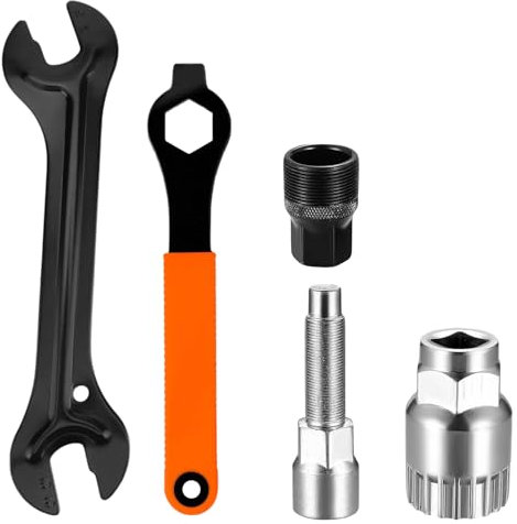 4 Pcs Bicycle Crank Puller, Bicycle Repair Tool, MTB Crank Remover Repair Kit for Bike Crank Removal with 13/14/15/16mm Wrench and Allen Wrench
