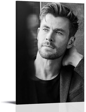 NeBaln Chris Hemsworth Poster mit berühmtem Schauspieler, Wandkunst, Gemälde, Leinwanddrucke, Kunstwerke, Schlafzimmer, Wohnzimmer, Dekoration, 30 x 45 cm