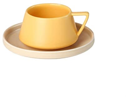WALFREW Tazza Tazza da caffè e piattino in Ceramica Personalizzata per Cappuccino Set Colore Tazza da tè al Latte Riutilizzabile Personalizzata per la Colazione al caffè