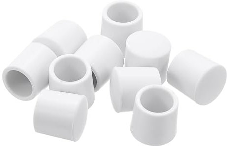 sourcing map Door Stop Bumper Tips, 10Pcs - Rubber Door Stopper Tips Caps, Silicone Bumper Replacement Ends for Protect Doors, Wall (White)