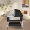 HUOLE 3 in 1 Beistellbett, Reisebett Baby mit Matratze, Babybett 6 Fach höhenverstellbar mit Aufbe, tragbarer Stubenwagen mit Rollen für Baby bis 36 Monaten-92 * 52 * 106-118cm- schwarz