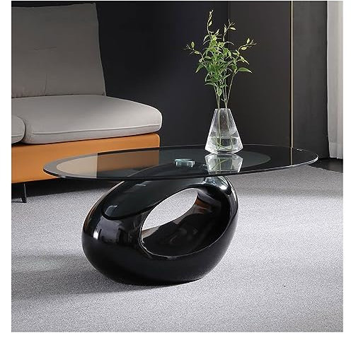 Huangj-0527 Couchtisch Wohnzimmertisch Ovaler Kaffeesockel, Wohnzimmertischzubehör mit Ablagefach, Couchtisch-Sofa-Mittelsockel für Wohnzimmer