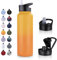 UMBFUN Bouteille d'eau en Acier Inoxydable - 1.2L avec Paille,anti-fuite,Gazéifiée,BPA free Gourde Thermos(+2 Couvercles) Isolation Double Paroi Sous Vide pour Sport,Voyage,Camping,école,Vélo,Gym