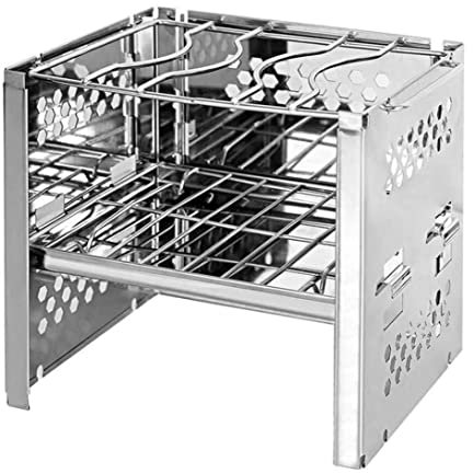 NESPIQ Picknickgrill Holzkohlegrill Klappbarer BBQ-Grill, Tragbarer Holzkohlegrill, Rostfreier Klappbarer Holzkohle-Camping-Grillofen Camping Grill