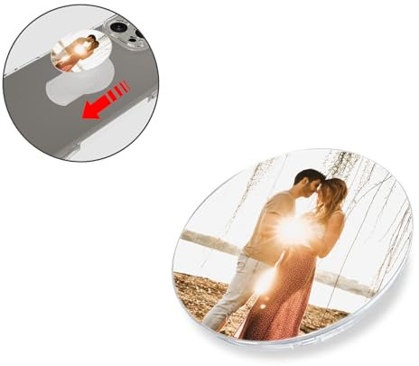 Custom Detachable Transparent Pop Phone Stand,Design Your Own Reusable Phone Grip Socket Personalzed Wireless Charging Available for All Phone Models(Detachable-Transparent)