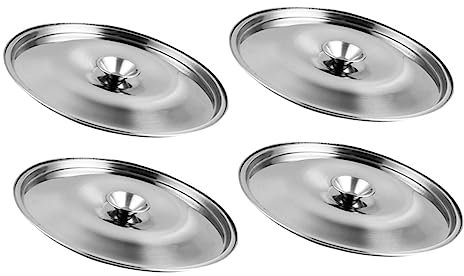 Cabilock 4 Tapas De Tapa De Taza De Sabor De Acero Inoxidable Para Condimentos Cubierta De Sartén Para Condimentos Cubiertas De Repuesto Para Ollas De Condimentos Mini Tapa De Repuesto