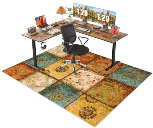 Bodenschutzmatte Bürostuhl Unterlage 110 x 130 cm Schutzmatte Bürostuhl, Kratzfest Bodenmatte Stuhlunterlage, Schutzmatte für Teppichböden Schreibtischstuhl Unterlage für Laminat, Parkett, Hartböden