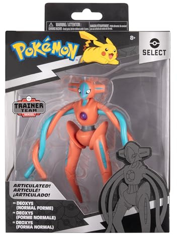 Pokémon PKW3430 - Deoxys (Normalform) Select 15 cm superbewegliche Figur mit 15 Bewegungspunkten, offizielle Figur